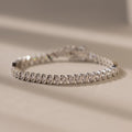 Diamond S-Link Tennis Bracelet Silver 18K Gold Plated