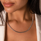 Bold Snake Chain Necklace Silver 18K Gold Plated