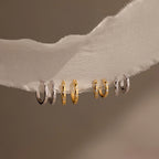 Classic Diamond Sprinkle Huggies Silver 18K Gold Plated