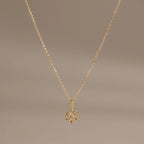Diamond Poinsettia Necklace Silver 18K Gold Plated