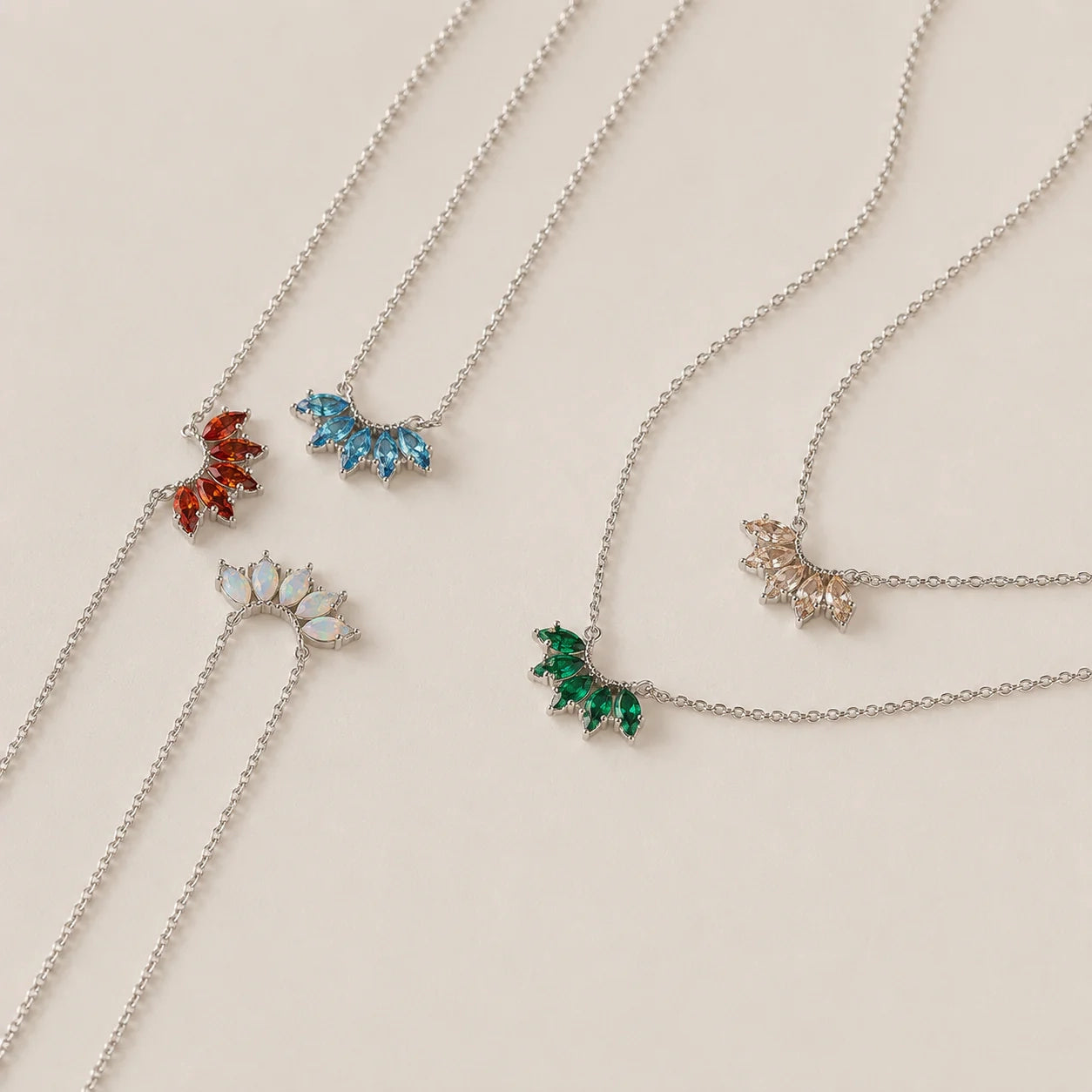 Personalized Marquise Birthstone Necklace