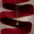 Diamond Snowflake Necklace Silver 18K Gold Plated
