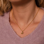 Gemstone Bubble Initial Necklace Silver 18K Gold Plated