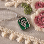 Emerald Birth Flower Charm Necklace Silver 18K Gold Plated