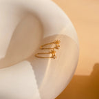 Diamond Baguette Chain Studs Silver 18K Gold Plated