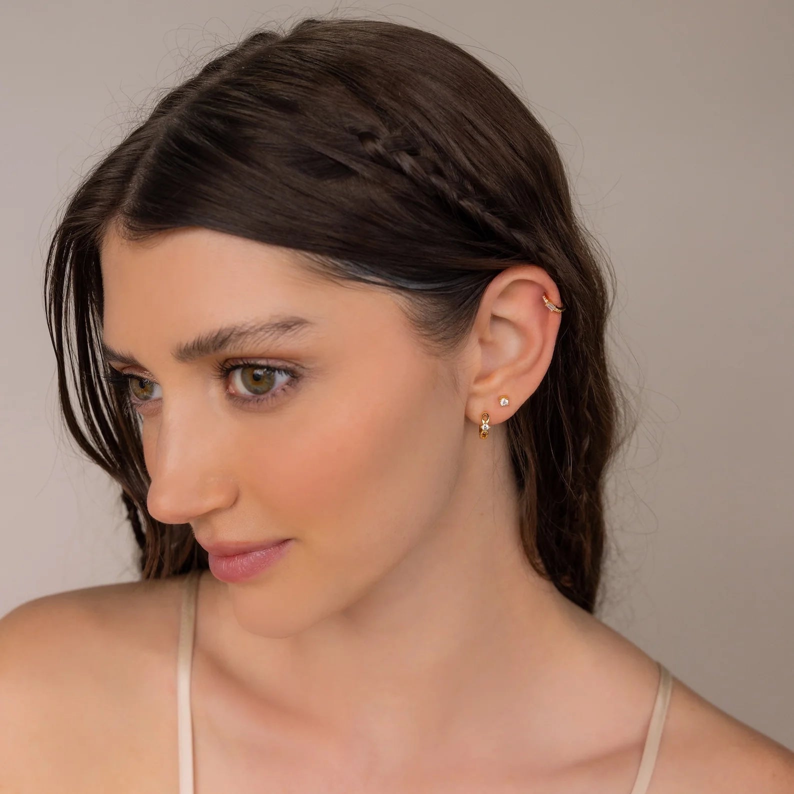 Diamond Infinity Hoops Silver 18K Gold Plated