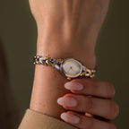 Diamond Link Timepiece in Mixed Metal Silver 18K Gold Plated