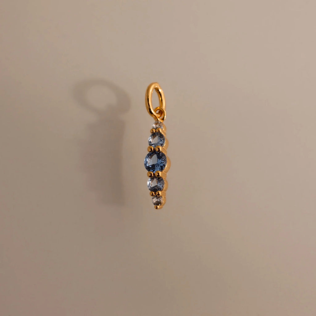 Ombre Lace Aquamarine Charm Silver 18K Gold Plated