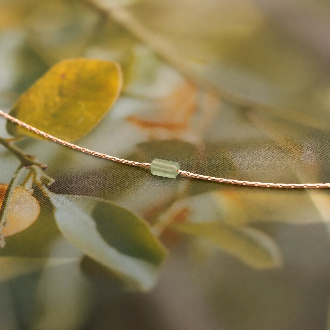 Embrace Serenity and Luck with our Green Crystal Bar Necklace