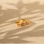 Moonstone Huggies Silver 18K Gold Plated