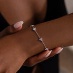 Mini Lily Diamond Bracelet Silver 18K Gold Plated