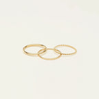 Thin Stacking Rings Set Silver 18K Gold Plated