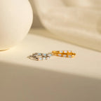 Halo Opal Hoops Silver 18K Gold Plated