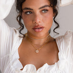 Pearl Initial Disc Necklace  Silver 18K Gold Plated