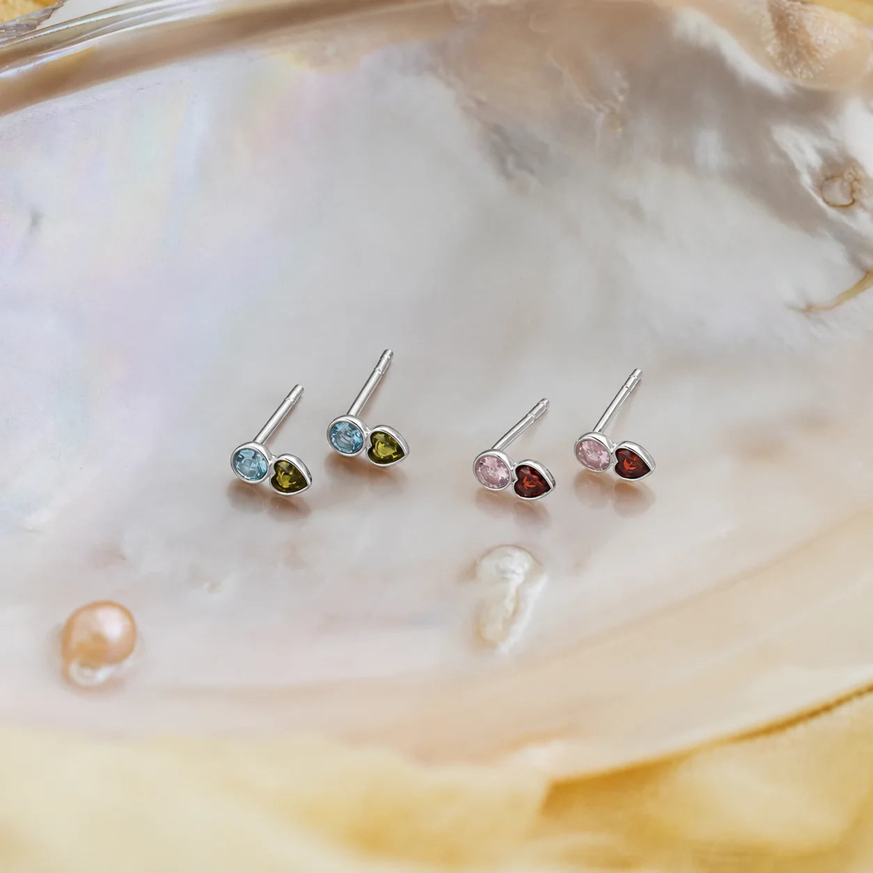 Serenity Duo Birthstone Studs
