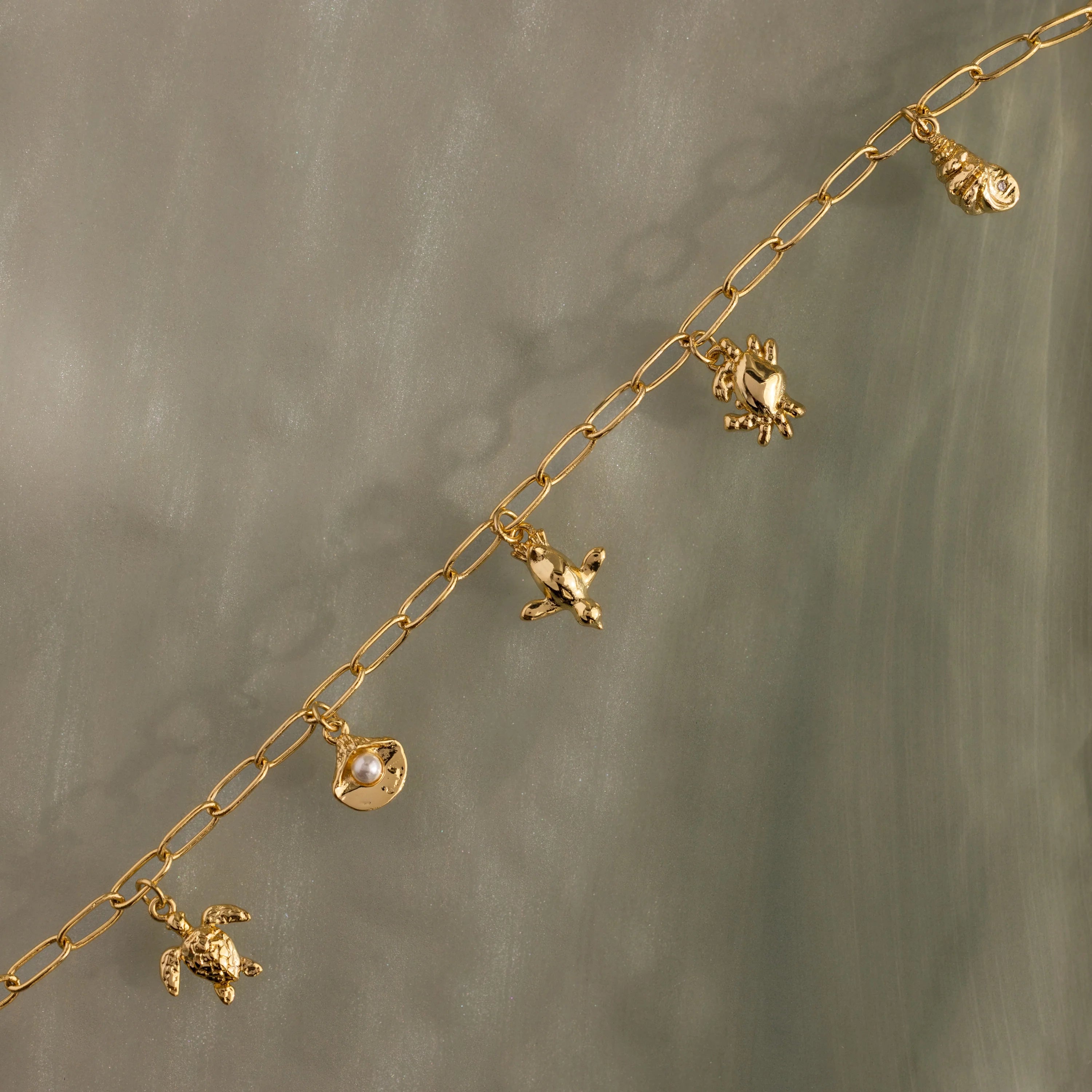 Seaside Charm Bracelet Silver 18K Gold Plated