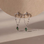 Agate Star Chain Earrings Silver 18K Gold Plated