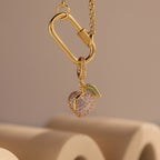 Alexandrite Pavé Peach Charm Silver 18K Gold Plated