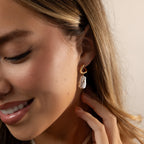 Starry Baroque Pearl Charm Hoops Silver 18K Gold Plated