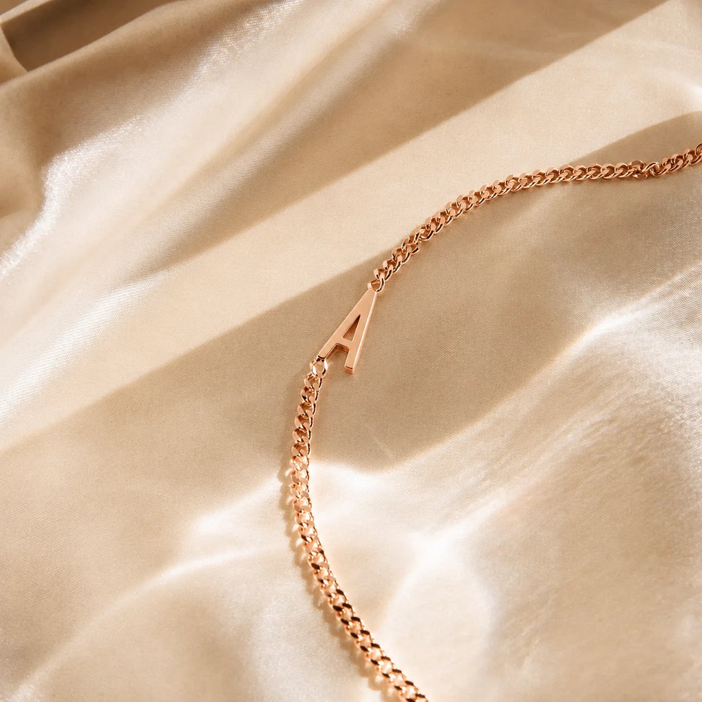 Curb Chain Letter Bracelet