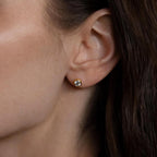Diamond Bezel Flatback Studs Silver 18K Gold Plated