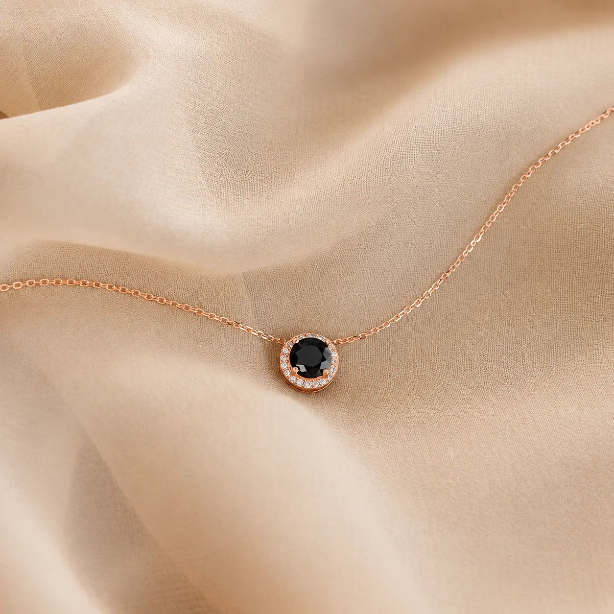 Halo Birthstone Necklace