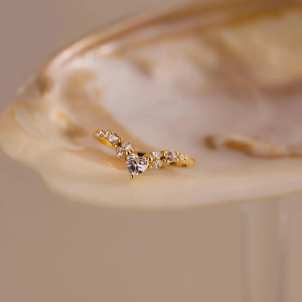 Blush Heart Cluster Ring