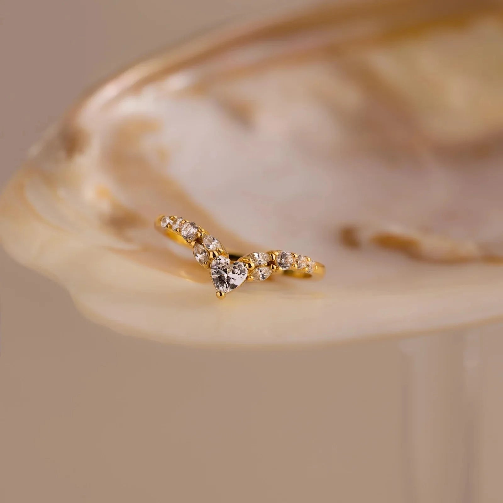 Blush Heart Cluster Ring