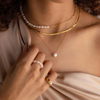 Classic Pearl Pendant Necklace Silver 18K Gold Plated