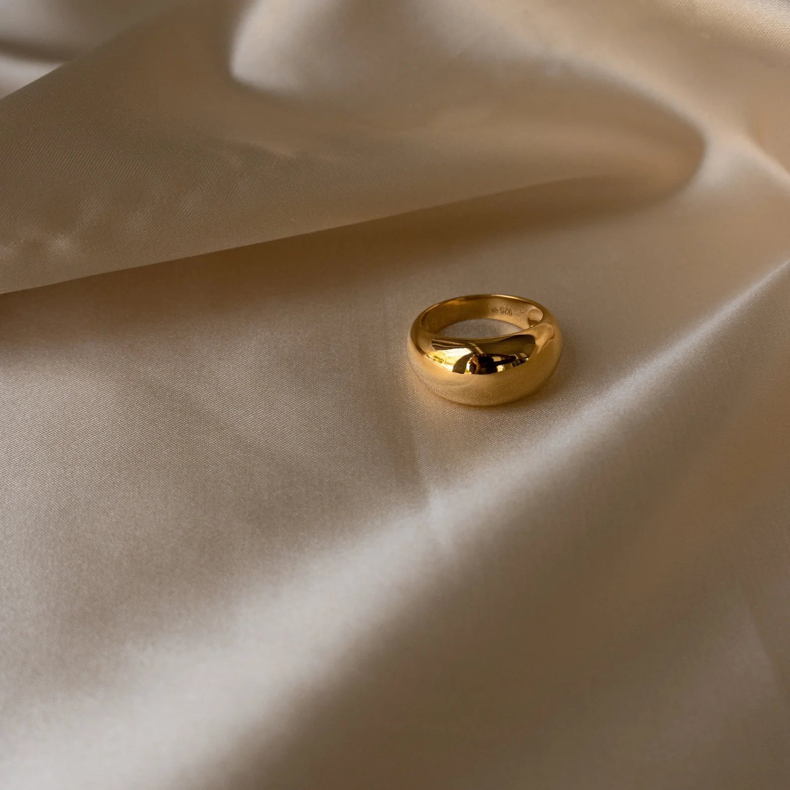 Bold Dome Ring Silver 18K Gold Plated