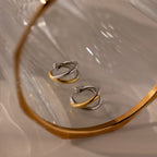Laced Mixed Metal Huggies Silver 18K Gold Plated