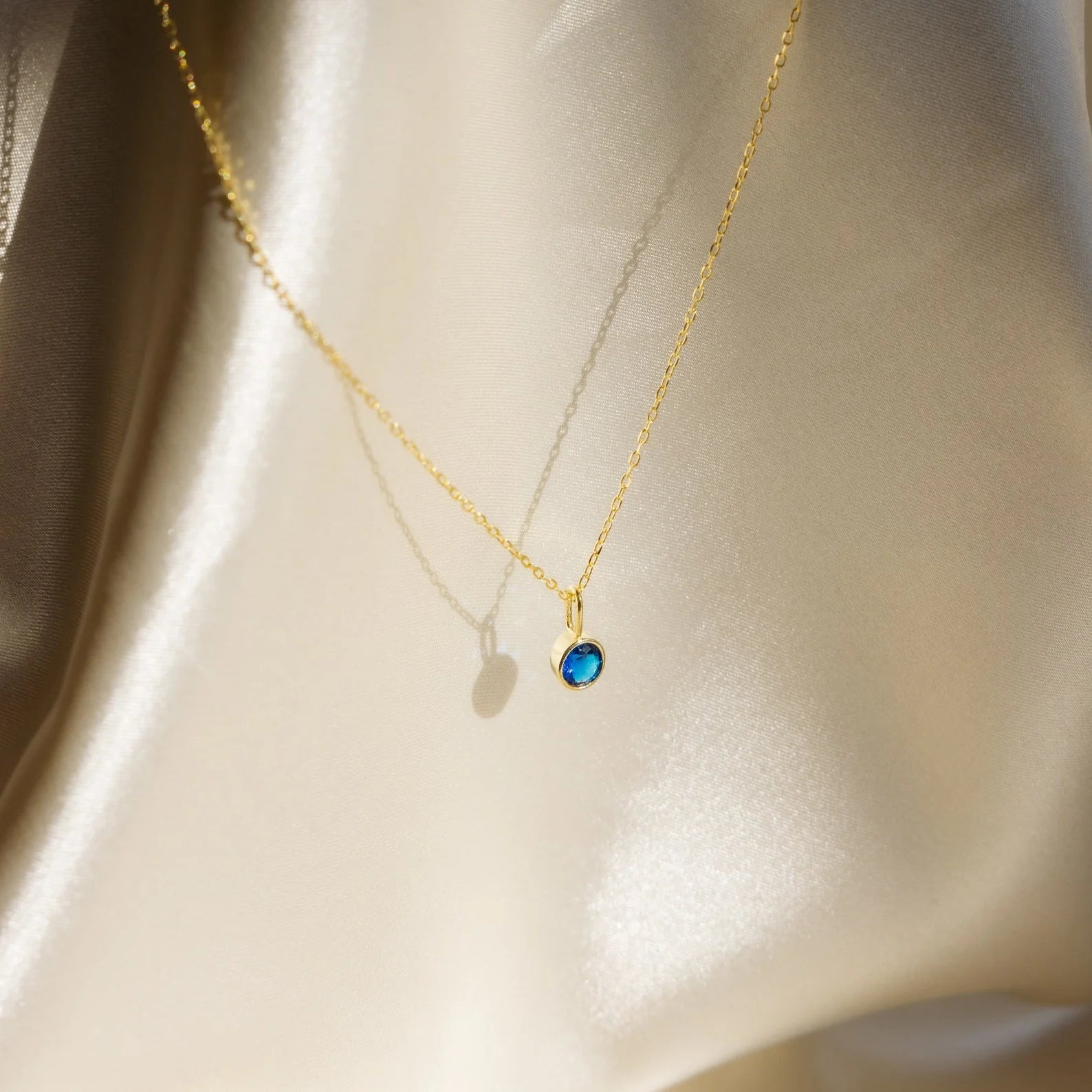 Custom Birthstone Necklace Silver 18K Gold Plated