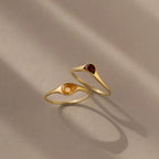 Sculpted Toi et Moi Ring Set Silver 18K Gold Plated