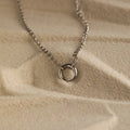 Rolo Circle Charm Necklace Silver 18K Gold Plated