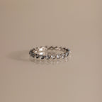 Aquamarine Lace Eternity Ring Silver 18K Gold Plated