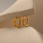 Mini Topaz Huggies Silver 18K Gold Plated