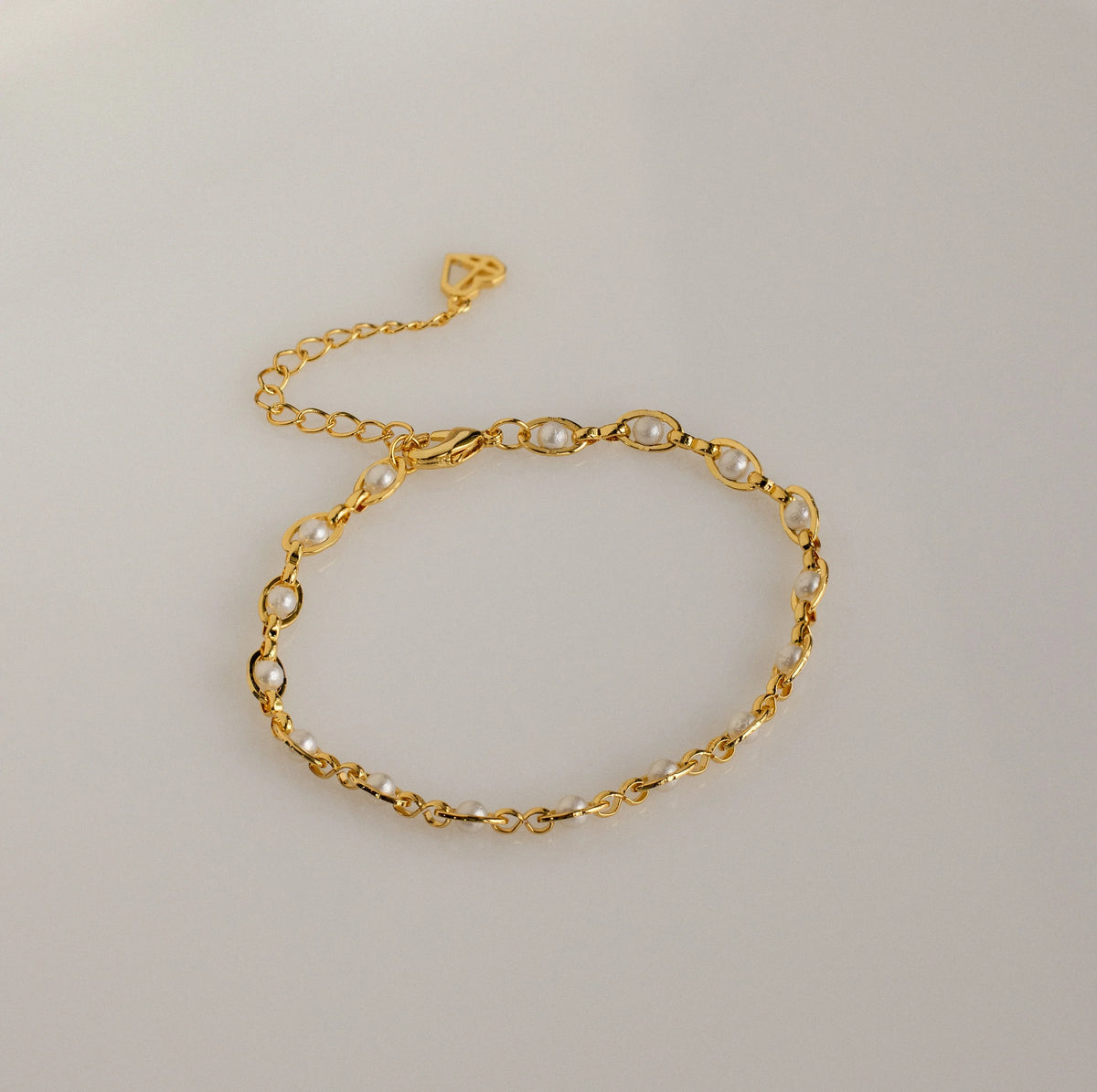 Eternity Pearl Bracelet Silver 18K Gold Plated