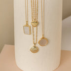 Initial Heart Locket Necklace Silver 18K Gold Plated