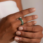 Jade Diamond Ring Silver 18K Gold Plated