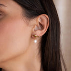Love Knot Pearl Earrings Silver 18K Gold Plated