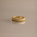 Ribbed Peridot Stack Ring Silver 18K Gold Plated
