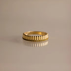 Ribbed Peridot Stack Ring Silver 18K Gold Plated