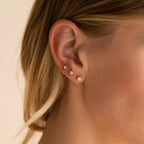 Booker Diamond Studs Set Silver 18K Gold Plated