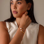 Serenity Pearl Cuff Bracelet Silver 18K Gold Plated