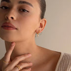 Diamond Kite Drop Earrings Silver 18K Gold Plated