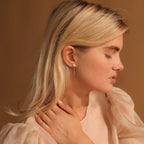 Pearl Chain Studs Silver 18K Gold Plated