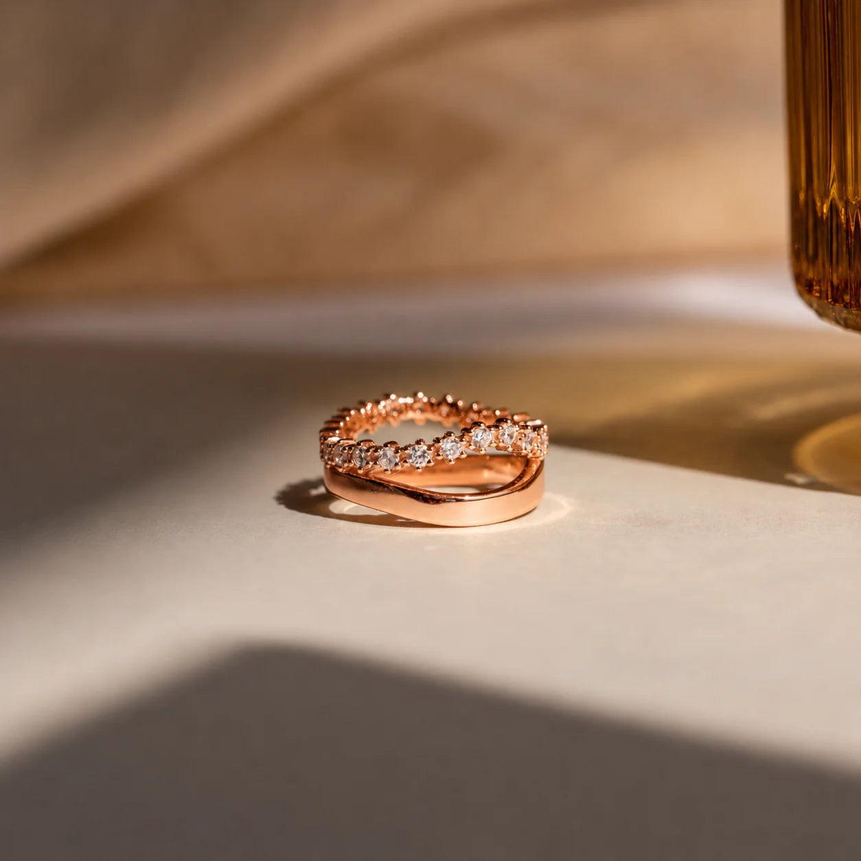 Wave Diamond Duo Ring