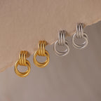 Twisted Knot Hoop Earrings Silver 18K Gold Plated