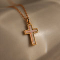 Opal Cross Necklace Silver 18K Gold Plated
