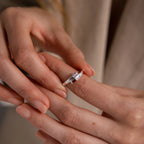 Toi et Moi Baguette Name Ring Silver 18K Gold Plated